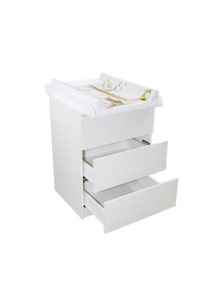 BN-6426972027014,Comoda, Qmini, Wladi, Cu masa pentru infasat demontabila, Cu 3 sertare, Din pal+placa HDF, Alb