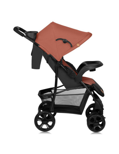 BN-LO-EMMA PLUS_CORAL_PINK,Carucior sport, Lionelo, Emma Plus, Cu tavita, 2 Suporturi pentru pahar, Geanta accesorii, Conform cu