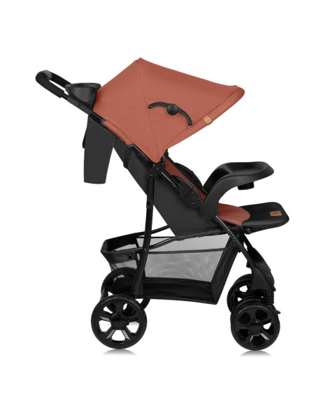 BN-LO-EMMA PLUS_CORAL_PINK,Carucior sport, Lionelo, Emma Plus, Cu tavita, 2 Suporturi pentru pahar, Geanta accesorii, Conform cu