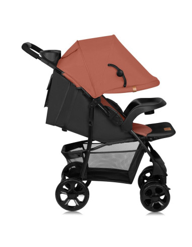 BN-LO-EMMA PLUS_CORAL_PINK,Carucior sport, Lionelo, Emma Plus, Cu tavita, 2 Suporturi pentru pahar, Geanta accesorii, Conform cu