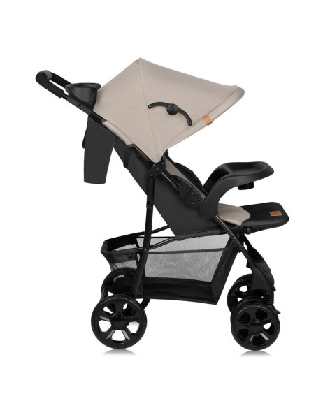 BN-LO-EMMA PLUS_BEIGE_LATTE,Carucior sport, Lionelo, Emma Plus, Cu tavita, 2 Suporturi pentru pahar, Geanta accesorii, Conform c