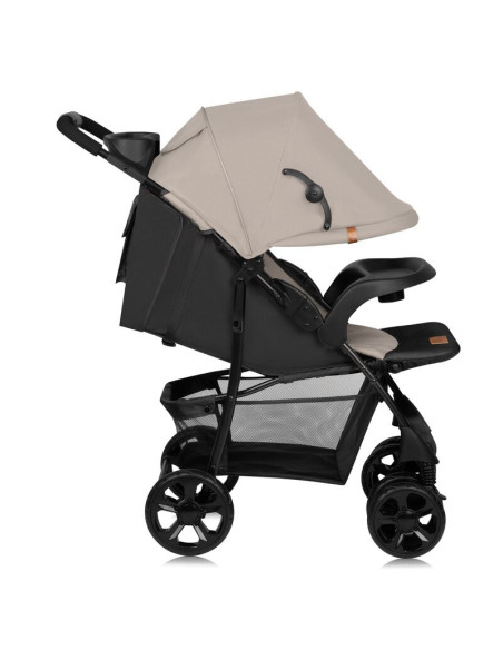 BN-LO-EMMA PLUS_BEIGE_LATTE,Carucior sport, Lionelo, Emma Plus, Cu tavita, 2 Suporturi pentru pahar, Geanta accesorii, Conform c