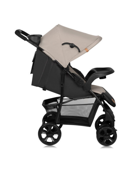 BN-LO-EMMA PLUS_BEIGE_LATTE,Carucior sport, Lionelo, Emma Plus, Cu tavita, 2 Suporturi pentru pahar, Geanta accesorii, Conform c