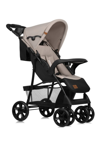 BN-LO-EMMA PLUS_BEIGE_LATTE,Carucior sport, Lionelo, Emma Plus, Cu tavita, 2 Suporturi pentru pahar, Geanta accesorii, Conform c