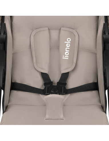 BN-LO-EMMA PLUS_BEIGE_LATTE,Carucior sport, Lionelo, Emma Plus, Cu tavita, 2 Suporturi pentru pahar, Geanta accesorii, Conform c