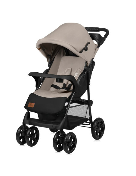 BN-LO-EMMA PLUS_BEIGE_LATTE,Carucior sport, Lionelo, Emma Plus, Cu tavita, 2 Suporturi pentru pahar, Geanta accesorii, Conform c