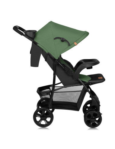 BN-LO-EMMA PLUS_GREEN_EMERALD,Carucior sport, Lionelo, Emma Plus, Cu tavita, 2 Suporturi pentru pahar, Geanta accesorii, Conform