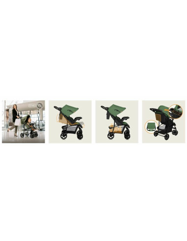 BN-LO-EMMA PLUS_GREEN_EMERALD,Carucior sport, Lionelo, Emma Plus, Cu tavita, 2 Suporturi pentru pahar, Geanta accesorii, Conform