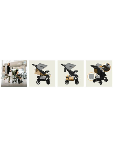 BN-LO-EMMA PLUS_GREY_DOVE,Carucior sport, Lionelo, Emma Plus, Cu tavita, 2 Suporturi pentru pahar, Geanta accesorii, Conform cu 