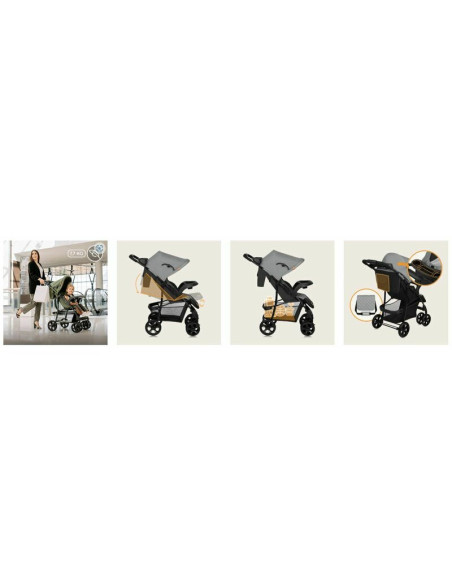BN-LO-EMMA PLUS_GREY_DOVE,Carucior sport, Lionelo, Emma Plus, Cu tavita, 2 Suporturi pentru pahar, Geanta accesorii, Conform cu 