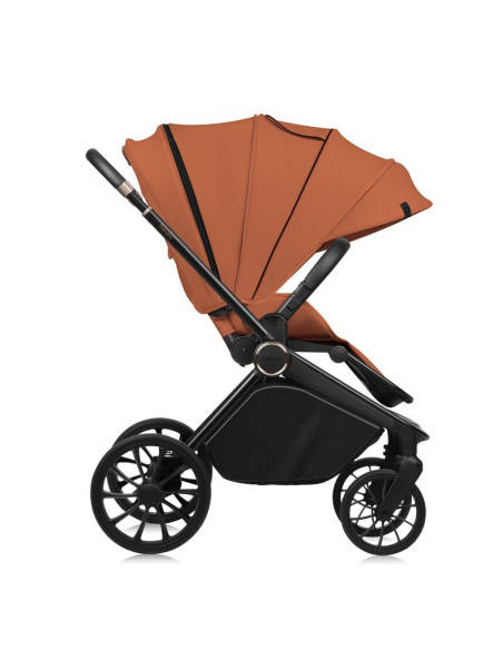 BN-LO-MIKA_PLUS_2IN1_BROWN_RUST,Carucior 2 in 1, Lionelo, Mika Plus, Cadru din aluminiu, Cu landou intarit si salteluta moale, R