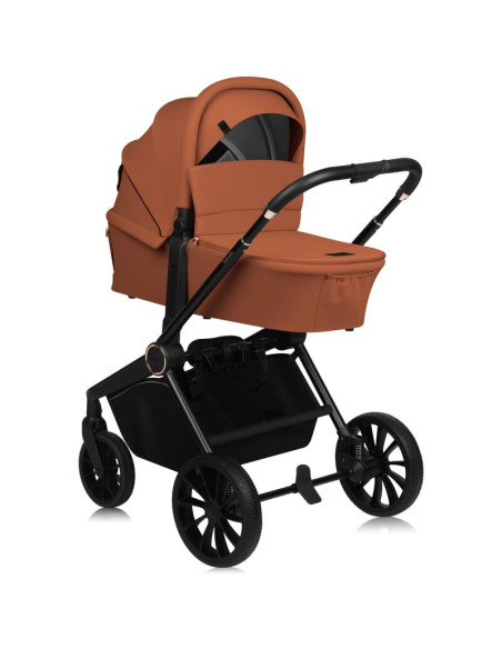 BN-LO-MIKA_PLUS_2IN1_BROWN_RUST,Carucior 2 in 1, Lionelo, Mika Plus, Cadru din aluminiu, Cu landou intarit si salteluta moale, R