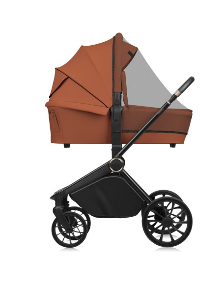 BN-LO-MIKA_PLUS_2IN1_BROWN_RUST,Carucior 2 in 1, Lionelo, Mika Plus, Cadru din aluminiu, Cu landou intarit si salteluta moale, R