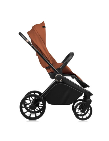 BN-LO-MIKA_PLUS_2IN1_BROWN_RUST,Carucior 2 in 1, Lionelo, Mika Plus, Cadru din aluminiu, Cu landou intarit si salteluta moale, R