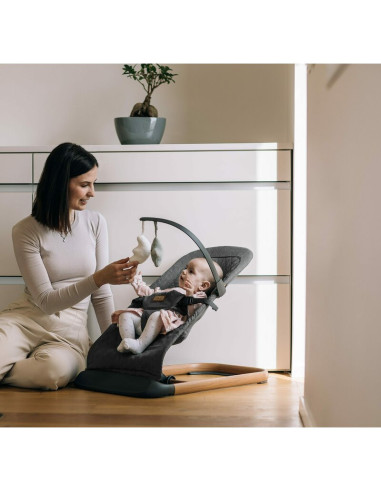 BN-84935,Sezlong balansoar, FreeON, Serene, Pana la 9 kg, Cu centura in 3 puncte, Spatar reglabil in 3 etape, Cu bara de jucarii