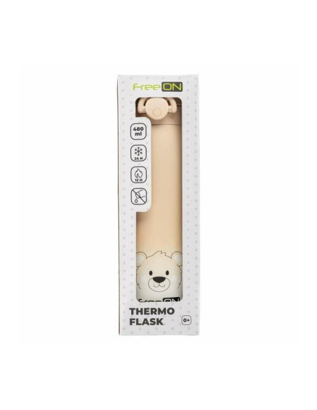 BN-380708,Termos lichide, FreeON, Din otel inoxidabil, Cu mentinere de temperatura de pana la 12 ore, 480 ml, Beige BN-380708,Termos lichide, FreeON, Din otel inoxidabil, Cu mentinere de temperatura de pana la 12 ore, 480 ml, Beige