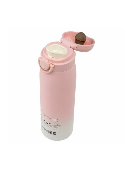 BN-380692,Termos lichide, FreeON, Din otel inoxidabil, Cu mentinere de temperatura de pana la 12 ore, 480 ml, Pink