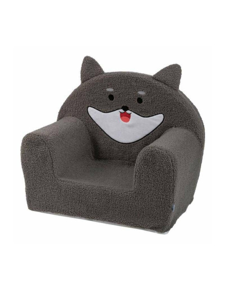 BN-84713,Fotoliu din burete, Bubaba, Dog, Pentru copii, 43 x 47 x 34 cm, 9 luni-5 ani, Grey