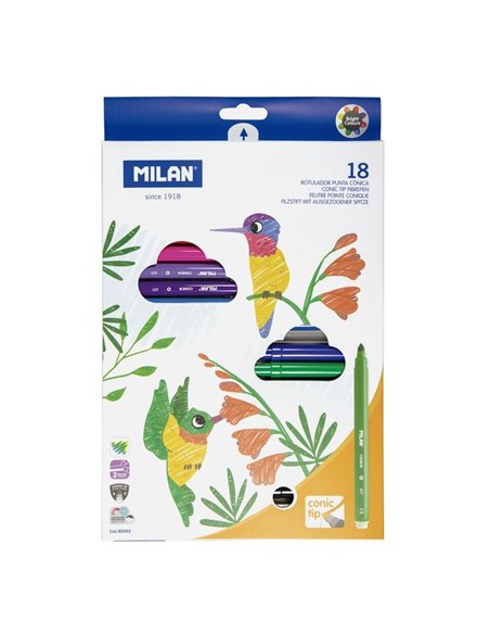 Carioci varf conic Milan 80092, 18 culori