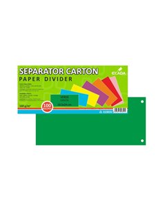 Separator carton Ecada, 10.5 x 24 cm, 160 g/mp, 100 buc./set, Verde