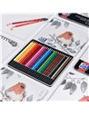 Creioane colorate Oxford Artistic in cutie metal, 24 culori