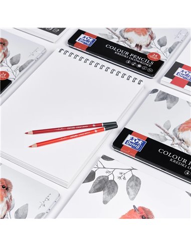 Creioane colorate Oxford Artistic in cutie metal, 24 culori