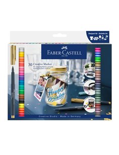 Marker creativ Faber-Castell FC160730, 1.5 mm, 30 buc/set
