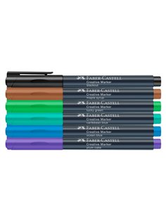 Marker creativ Faber-Castell FC160708, 1.5 mm, 6 buc/set, Forrest 2