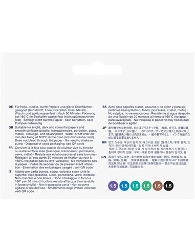 Marker creativ Faber-Castell FC160708, 1.5 mm, 6 buc/set, Forrest