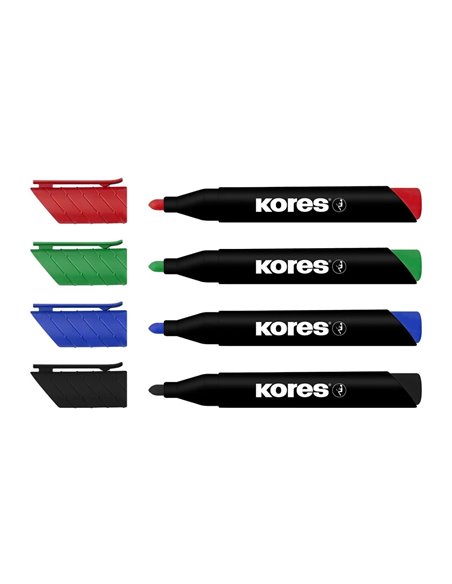 Set 4 markere permanente Kores KO20764, 3 mm