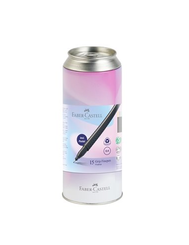 Liner grip Faber-Castell FC151617, 0.4 mm, 15 bucati, cutie metal