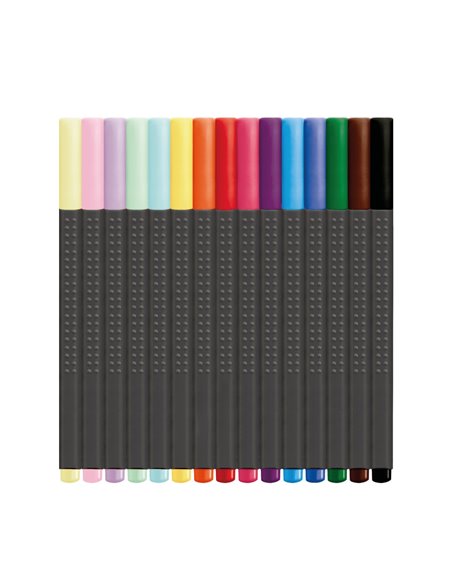 Liner grip Faber-Castell FC151617, 0.4 mm, 15 bucati, cutie metal