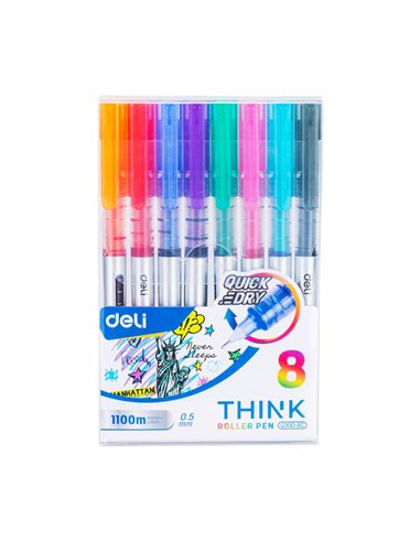 Set 8 rollere Free Ink Deli, 0.5 mm, uscare rapida