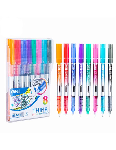 Set 8 rollere Free Ink Deli, 0.5 mm, uscare rapida
