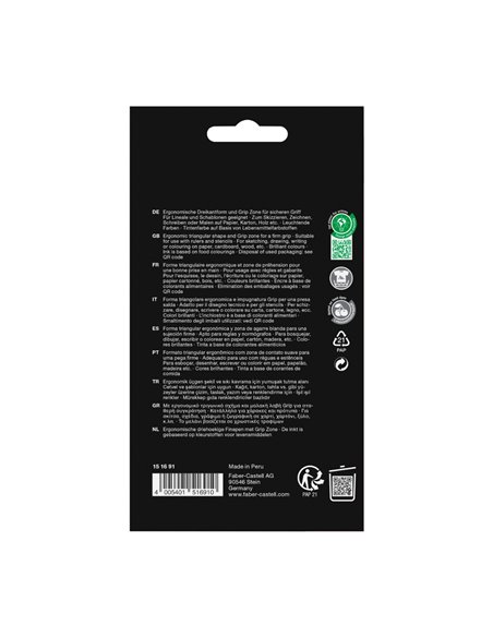 Set 10 linere grip Faberr-Castell FC151691, 0.4 mm, 4 culori