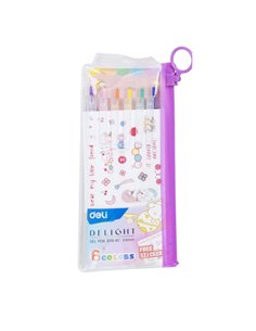 Set 6 pixuri cu gel si mecanism Deli Delight, 0.5 mm 2