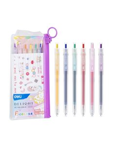 Set 6 pixuri cu gel si mecanism Deli Delight, 0.5 mm