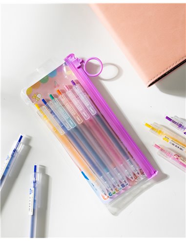 Set 6 pixuri cu gel si mecanism Deli Delight, 0.5 mm