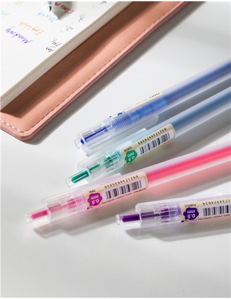 Set 6 pixuri cu gel si mecanism Deli Delight, 0.5 mm