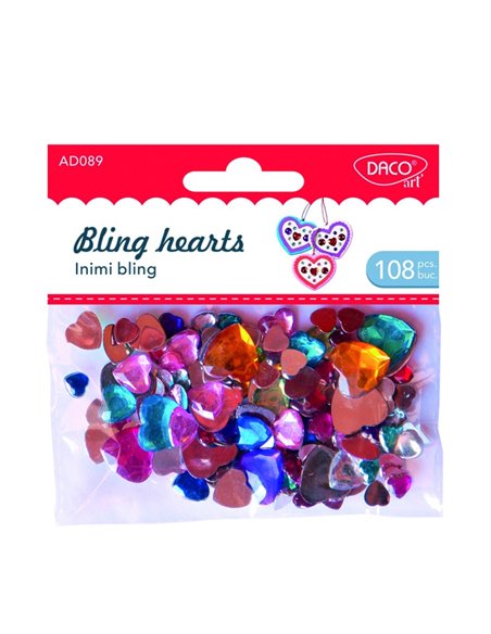 Accesorii craft - AD089 inimi bling DACO