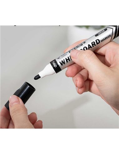 Marker whiteboard Deli DLEU016-BK, 2.5 mm, Negru