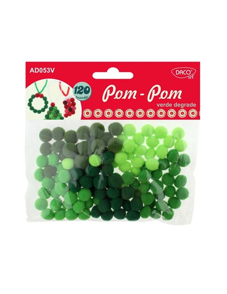 AD053V,Accesorii Craft - Ad053 Verde Pom Pom Degrade