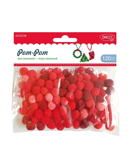AD053R,Accesorii Craft - Ad053 Rosu Pom Pom Degrade