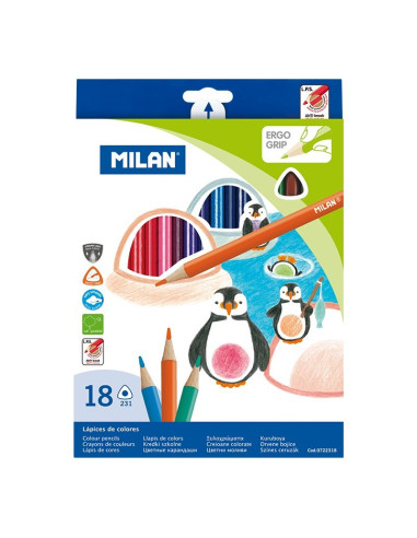 0722318,Creion Color 18 Triunghiular Milan 0722318