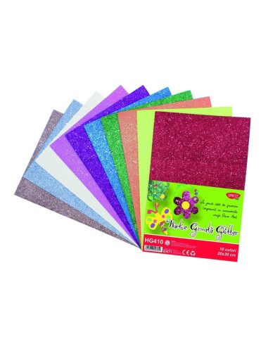 HG410,Hartie Gumata Glitter Hg410 20x30cm 10coli 10cul Daco