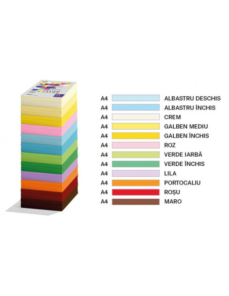 36160P,Carton Color 160g/Mp A4 250 Coli Ecada Portocaliu