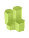 95104V,Suport Birou 4 Compartimente Plastic Verde Ecada 95104v