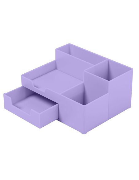 95105L,Suport Birou 5 Compartimente Plastic Lila Ecada 95105l