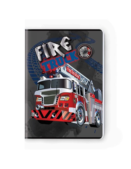 Caiet A5 S-COOL, 52 file, 75 g, matematica, Motiv fire truck