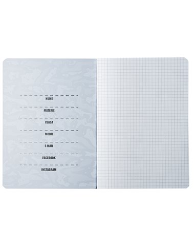 Caiet A5 S-COOL, 52 file, 75 g, matematica, Motiv fire truck